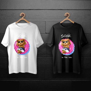 طرح لایه باز خرس تدی با شلوارک سرمه ای و سفید برای چاپ روی انواع تیشرت